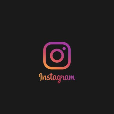 Instagram logo ekranı, karanlık mod. Editör vektörü. Kyiv, Ukrayna - 19 Ocak 2020