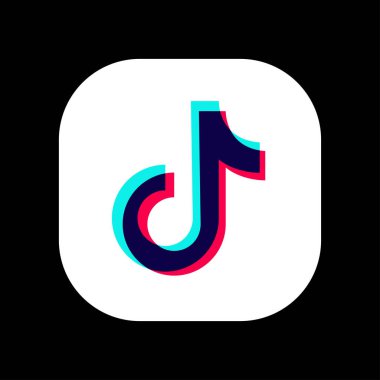 Tik Tok logosu. Editör vektörü. Kyiv, Ukrayna - 19 Ocak 2020