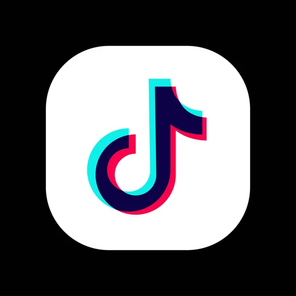 Logo Tik Tok. Wektor redakcyjny. Kijów, Ukraina - 19 stycznia 2020 — Wektor stockowy