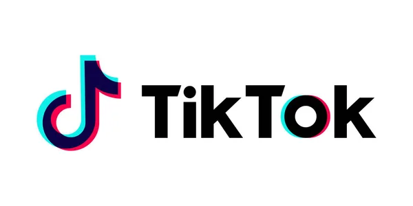 Tik Tok logo. Redakční vektor. Kyjev, Ukrajina - 19. ledna 2020 — Stockový vektor