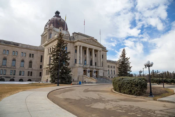 Primo piano dell'edificio legislativo del Saskatchewan . Foto Stock