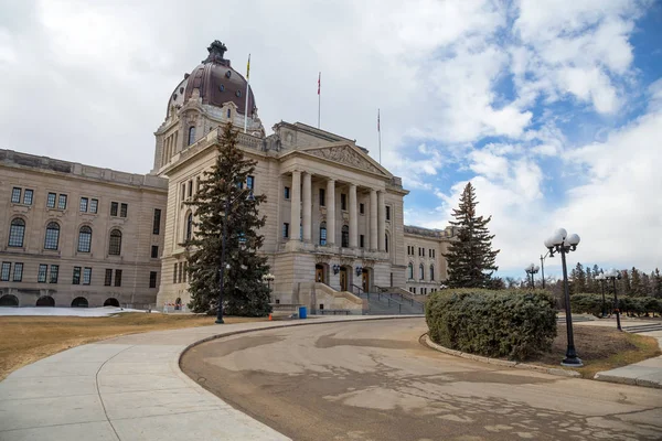 Nahaufnahme des saskatchewan legislativen Gebäudes. Stockfoto