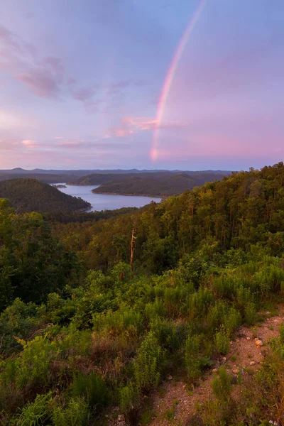 Rainbow Over Broken Bow Lake Stock Image