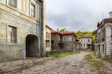 Moskova, Moskova Bölgesi, Rusya, eski cadde, en eski sokaktaki tarihi binalar - Moskova 'nın bir simgesi..