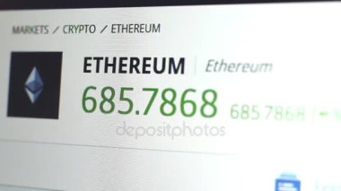 Ethereum Döviz Kuru görüntüleri. Kadar yakın izleme ticaret Cryptocurrency. Ethereum fiyatları değiştirme. Dijital para değerleri.