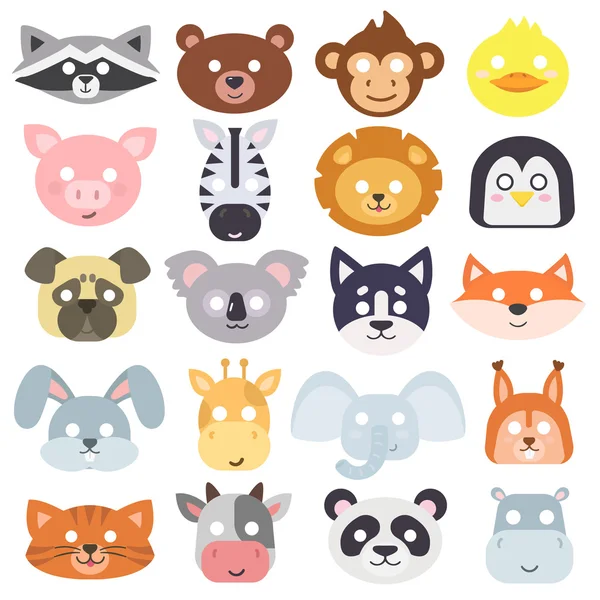 Hayvanlar karnaval maskesi vektör set.