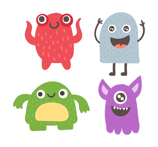 Cute monsters vector set. — Stock Vector