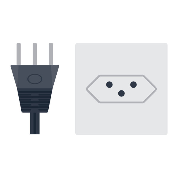 Electrical outlet plug vector illustration.