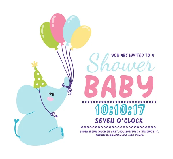 Baby shower invitation vector card — Stockvector