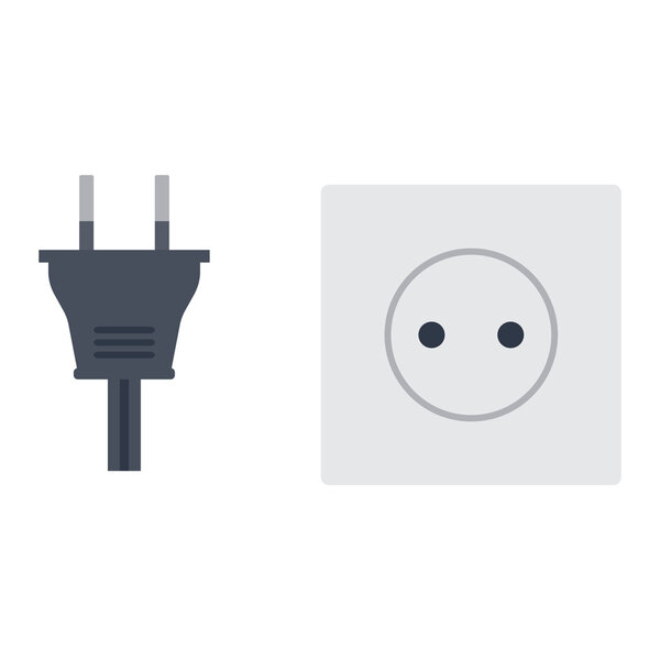 Electrical outlet plug vector illustration.