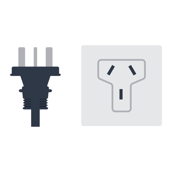 Electrical outlet plug vector illustration.