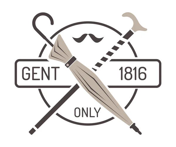 Gentlemens hipster ikonen logotypen vektor badge — Stock vektor