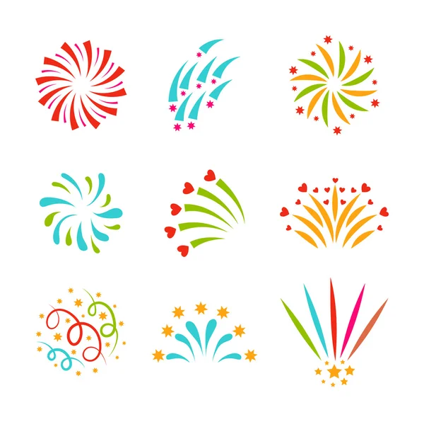 Fireworks vektor icon isolerade — Stock vektor