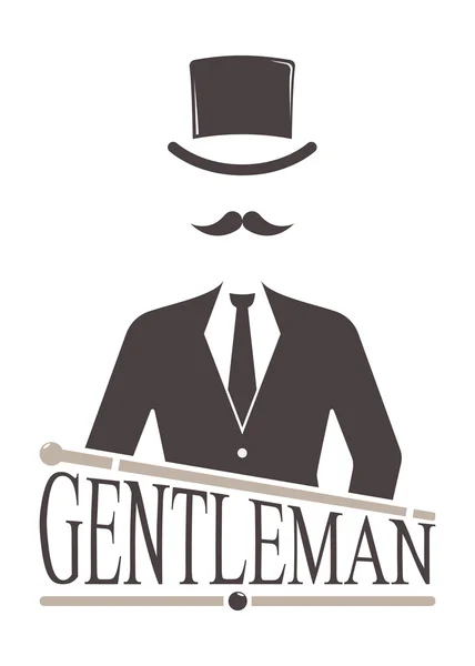 Cavalheiros ícone hipster logotipo emblema do vetor — Vetor de Stock