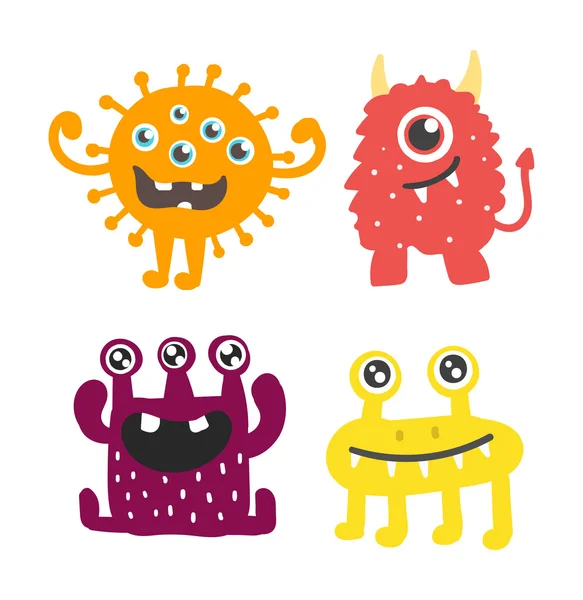 Cute monsters vector set. — Stock Vector