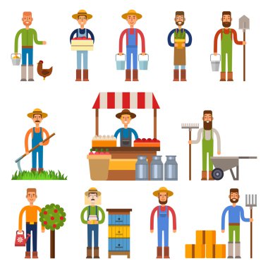 Çiftçiler illüstrasyon vektör