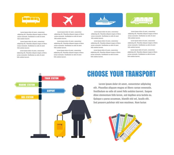 Conjunto de vectores de infografía de transporte . — Vector de stock