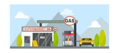 Gaz Petrol istasyonu vektör