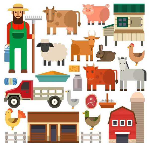 Conjunto de vetores de ícones agrícolas . — Vetor de Stock