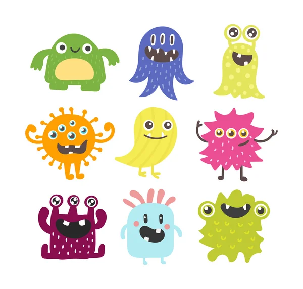 Cute monsters vector set. — Stock Vector