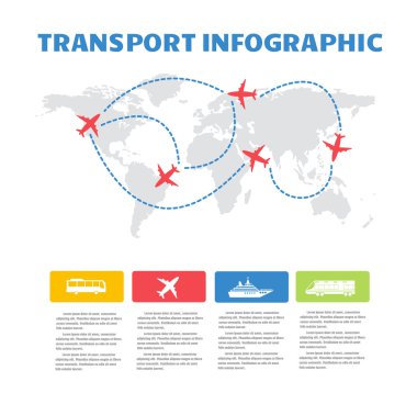 Taşıma Infographic vektör kümesi.
