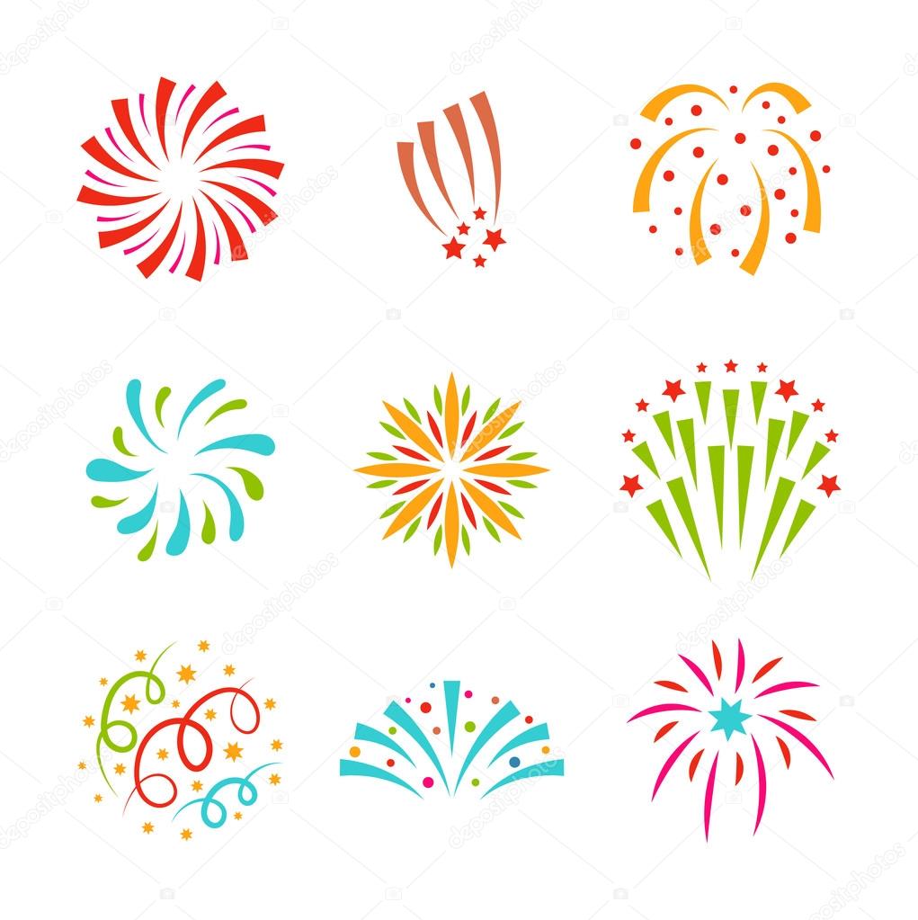 Fireworks vector icon isolated