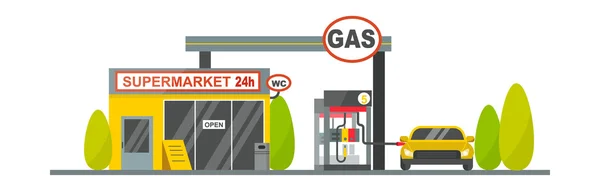 Gaz Petrol istasyonu vektör — Stok Vektör