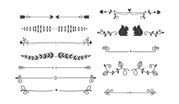 Separadores de texto deccoración vector conjunto . — Archivo Imágenes Vectoriales