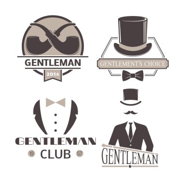 Beyefendinin hipster simgesi logo vektör rozeti