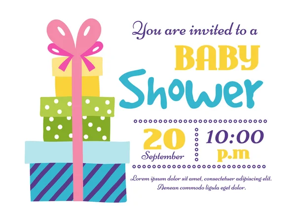Baby shower invitation vector card — Stockvector