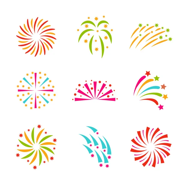 Fireworks vector icono aislado — Archivo Imágenes Vectoriales