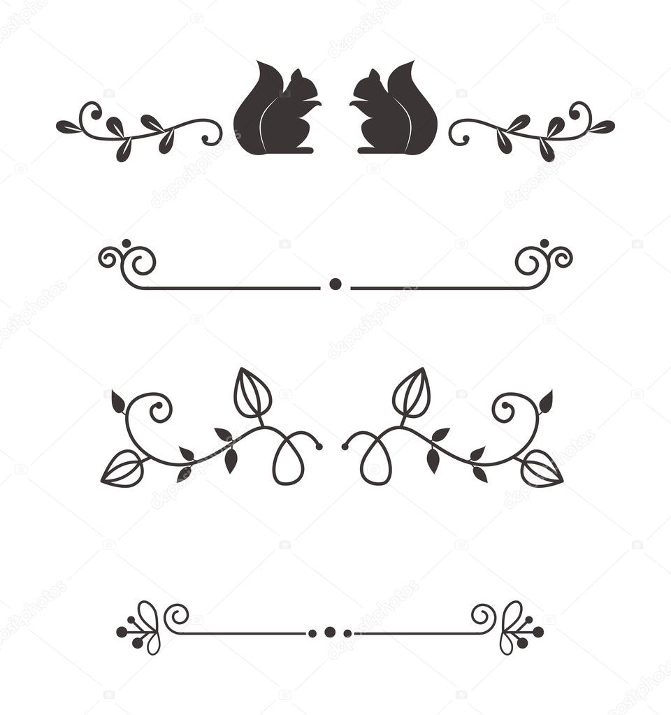 Text separators deccoration vector set.