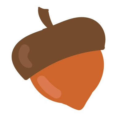 Kuru meşe palamutları düz vektör çizim.