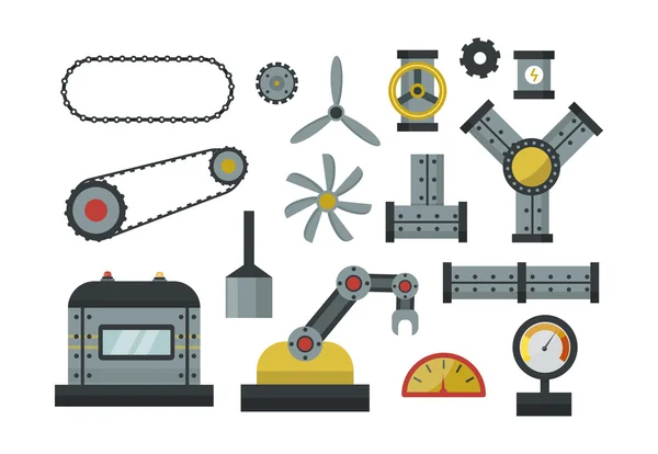 Ilustração vetorial de peças de máquina — Vetor de Stock