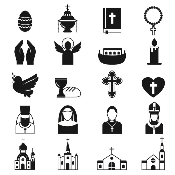 Ensemble d'icônes de religion noire vectorielle . — Image vectorielle