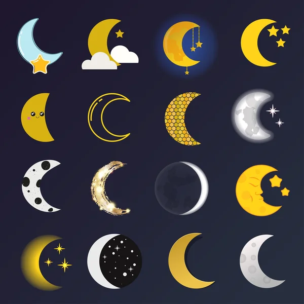 Luna mes vector ilustración . — Archivo Imágenes Vectoriales