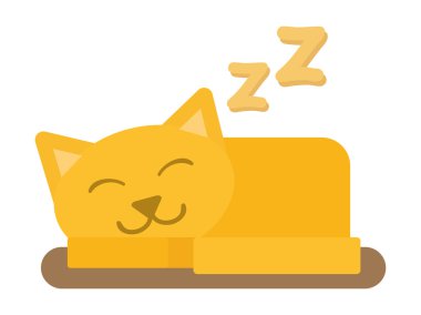 Sevimli kedi uyku izole vektör