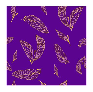 Dikişsiz desen vektör yaprak