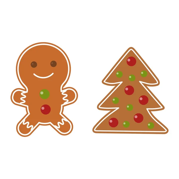 Kerst cookie geïsoleerde vector pictogram — Stockvector