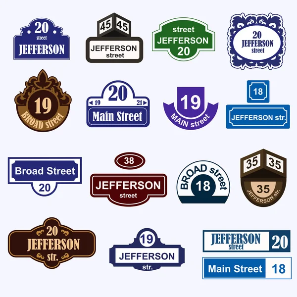 House numbers boards sign isolated