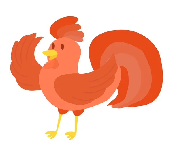 Illustration vectorielle de coq de dessin animé mignon — Image vectorielle