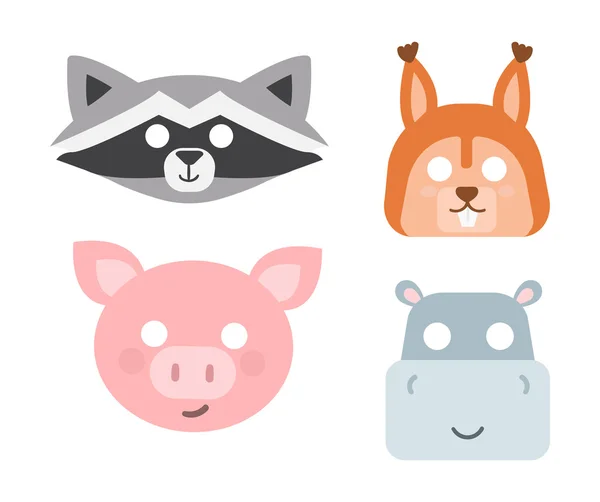 Animals carnival mask vector icon — Stock Vector