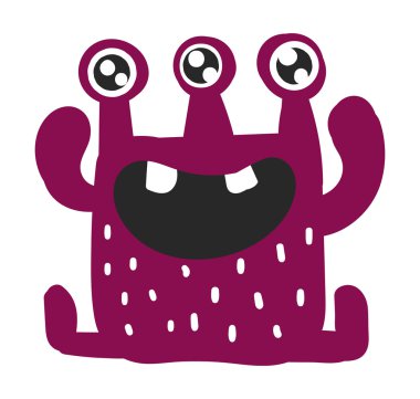 Sevimli Canavarlar vektör karakter.