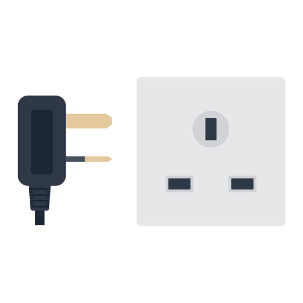 Electrical outlet plug vector illustration.