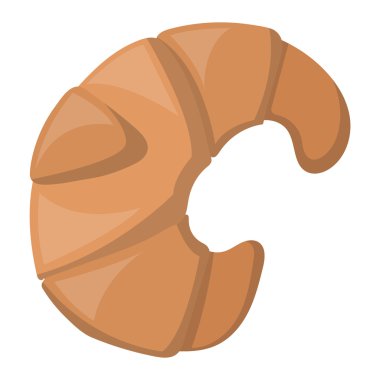 Kruvasan vektör yiyecek üzerinde beyaz izole.