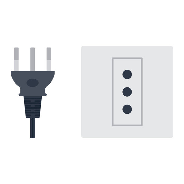 Electrical outlet plug vector illustration.