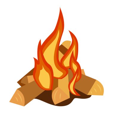 Şenlik ateşi izole vektör çizim.