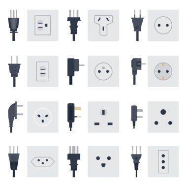 Elektrik prizi fişler illüstrasyon vektör.