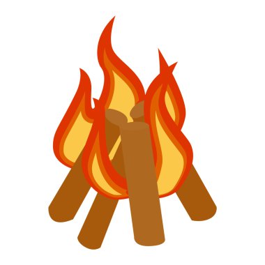 Şenlik ateşi izole vektör çizim.