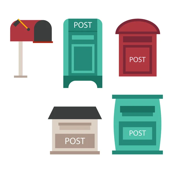 Posta posta kutusu vektör set. — Stok Vektör